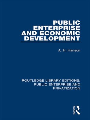 cover image of Public Enterprise and Economic Development